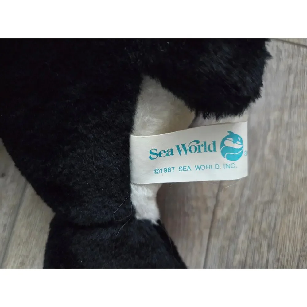 Vintage‎ 1987-1988 Sea World Orca Whale Plush Toy Set With Tags